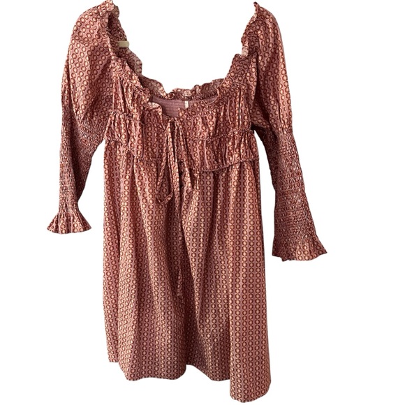 FREE PEOPLE STAR DIP MINI DRESS Prairie, Coastal, Western Loose Fit sz Med *NEW* - Picture 6 of 16